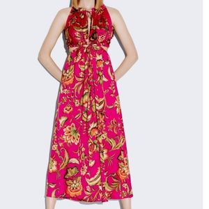 NWT Zara Cut Out Printed Jumpsuit